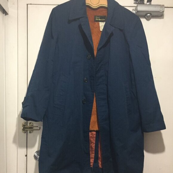 VINTAGE SEARS THE MENS STORE SHERPA LINED TRENCH COATS SIZE L - Picture 2 of 3